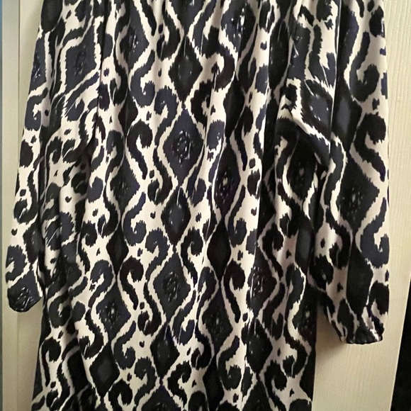 Michael Kors Patterned Navy and White Paisley Women's Dress with Tassels - Picture 8 of 11